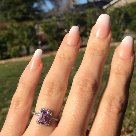 NWT Pink crystal 925 sterling silver ring - Picture 6 of 7